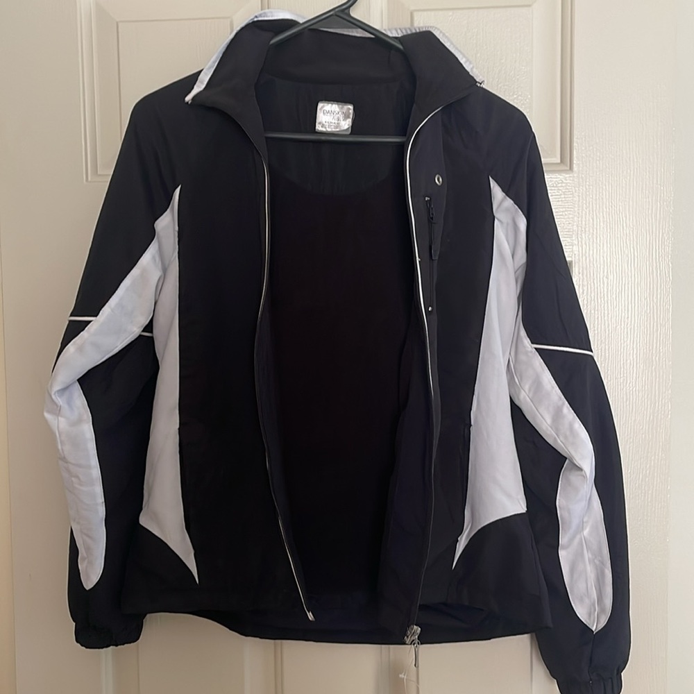 Danskin  Black and White Women’s Fleece Lined Lightweight Track Jacket